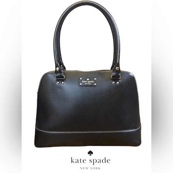 kate spade Handbags - Kate Spade Wellesley Rachelle Black Leather Dome Handbag
